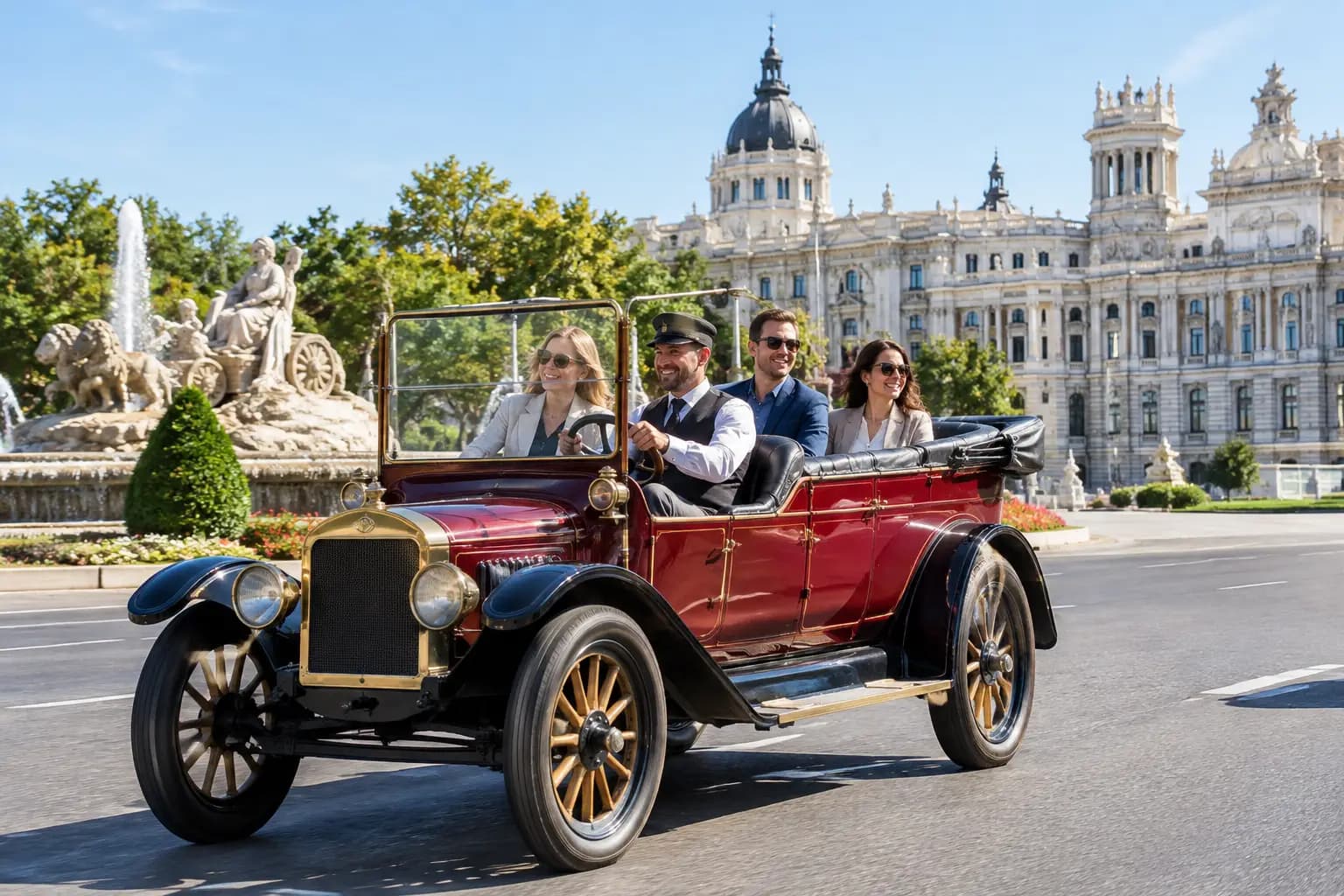 Private Car Versus Tourist Bus in Madrid